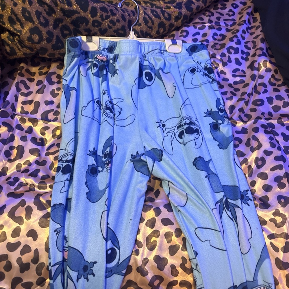 Blue Stitch Print Pajama Pants